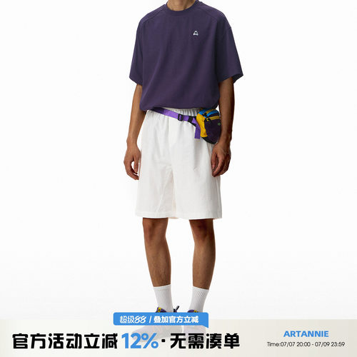 ARTANNIE 夏季新款运动短裤男美式直筒宽松沙滩裤松弛感男生裤子