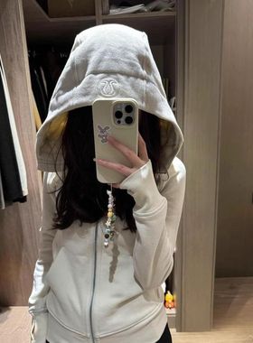 lulu原标同款Scuba修身卫衣 瑜伽服外套休闲运动加绒连帽上衣女式