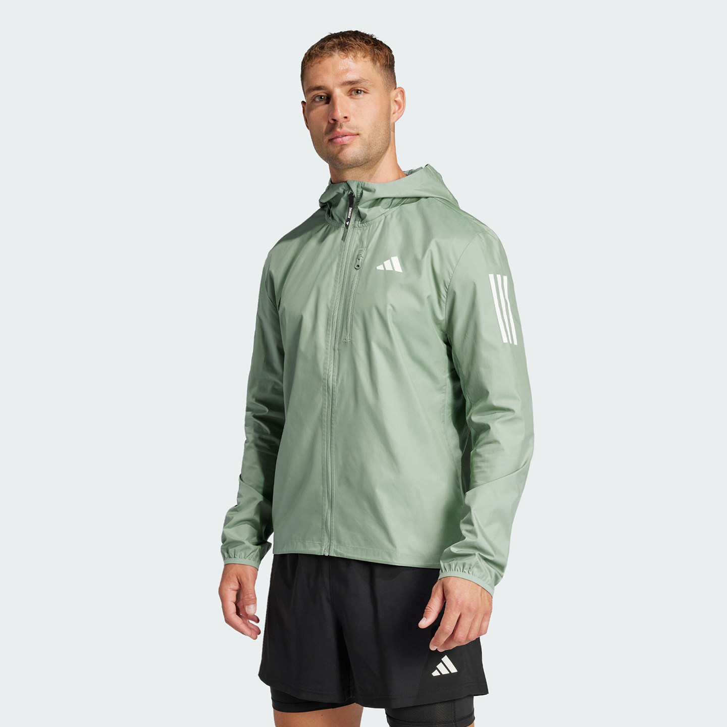 Adidas阿迪达斯OTR B JKT防风跑步运动修身连帽夹克外套 JD2239