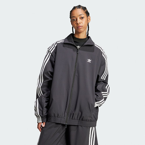 Adidas阿迪达斯女子复古穿搭可拆卸衣袖运动宽松夹克外套 JM9251