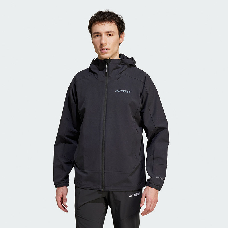 阿迪达斯MT WINDRDY JKT户外防风运动连帽夹克外套 JI5935 JI5934