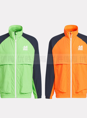 阿迪达斯 M LOGO JKT 运动休闲立领透气夹克外套JI6859 JI6858