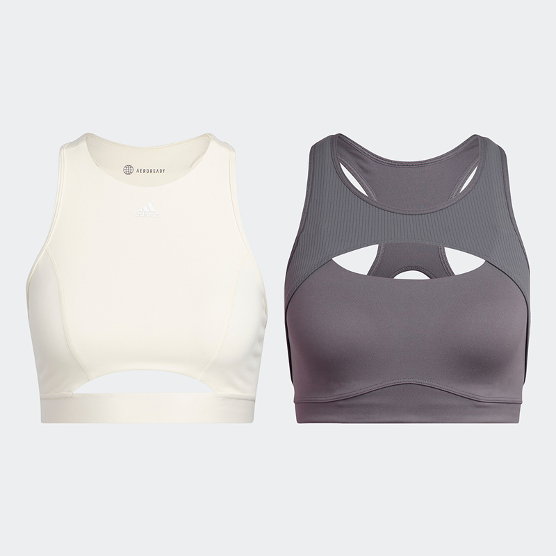 Adidas阿迪达斯BRA中强度形体瑜伽内衣女子运动文胸HM6370 HE2116