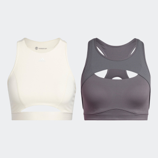 Adidas阿迪达斯BRA中强度形体瑜伽内衣女子运动文胸HM6370 HE2116