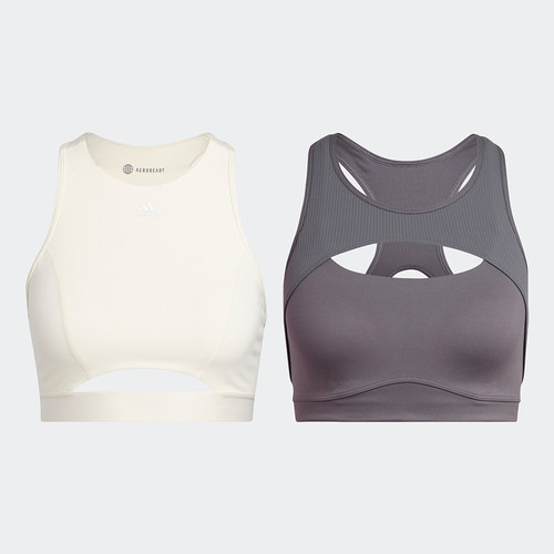 Adidas阿迪达斯BRA中强度形体瑜伽内衣女子运动文胸HM6370 HE2116