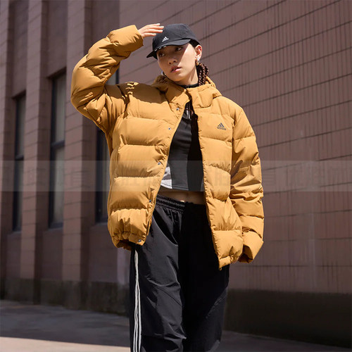 Adidas阿迪达斯 正品男子户外保暖防风运动宽松连帽羽绒服 HG8748