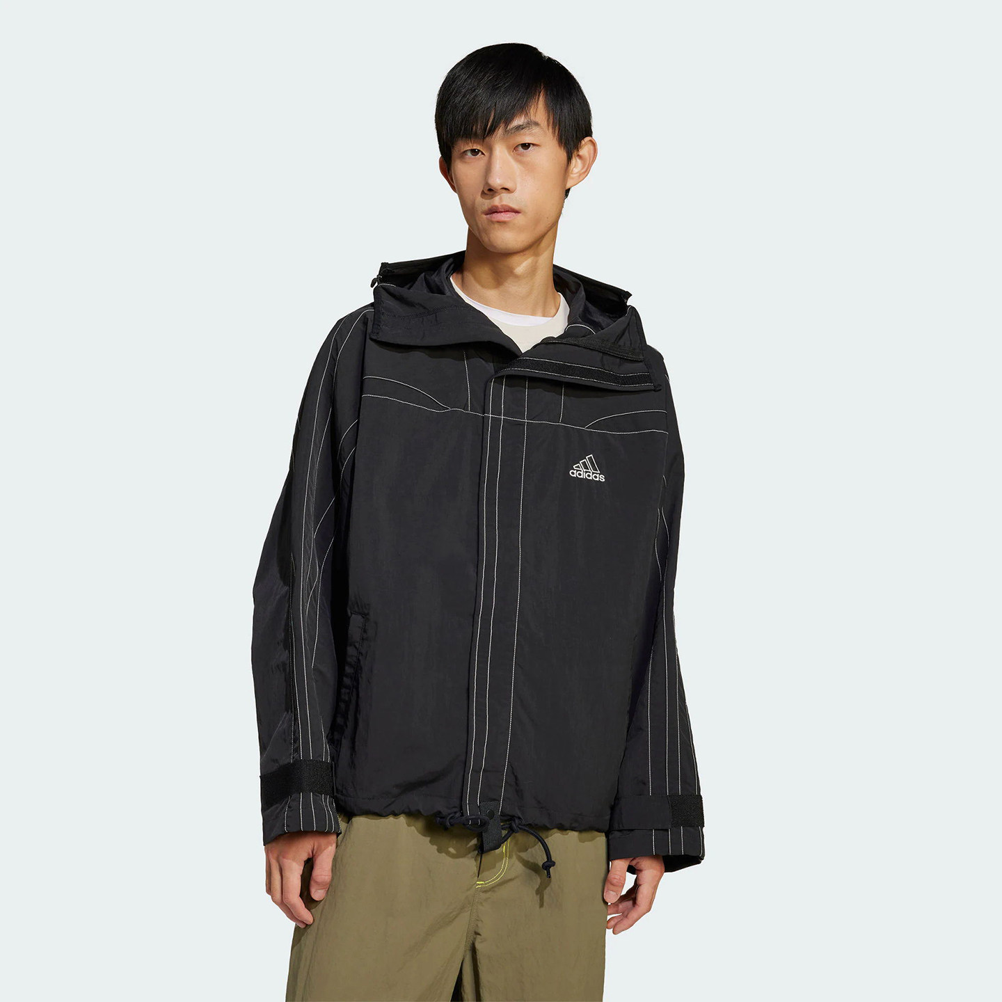 Adidas阿迪达斯CUTLINE JACKET男子复古运动连帽夹克外套 JD5419