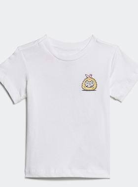 阿迪达斯三叶草大LOGO婴幼童夏季运动透气短袖T恤 H22614