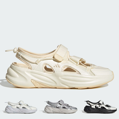 阿迪达斯OZWAVE SANDAL超轻缓震回弹魔术贴厚底凉鞋JS4576 JS4577