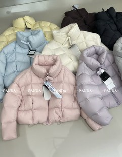Pada平湖95白鸭绒短款立领羽绒服外套新款爆款泡芙感加厚面包服女