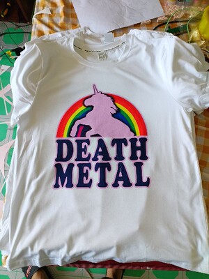Funny Death Metal Unicorn Rainbow 个性   T-Shirt T恤