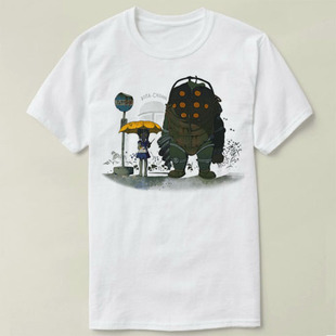 bioshock TOTORO  生化奇兵 龙猫video game Tee 圆领衣服定制T恤