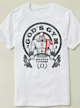 Kratos GYM Sparta God Of War GOW战神4 Shirt圆领衣服定制T恤