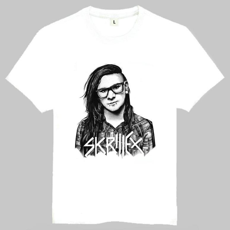Skrillex T-shirt 史奇雷克斯 T恤 欧美潮流T恤 白色短袖订制T恤