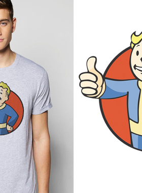Fallout 4 vault boy辐射4T-Shirt成人T恤班服定制TEE圆领半袖4