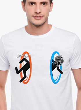 Portal传送门Gabe Newell Valve TeeShirt成人T恤定制圆领衣服3