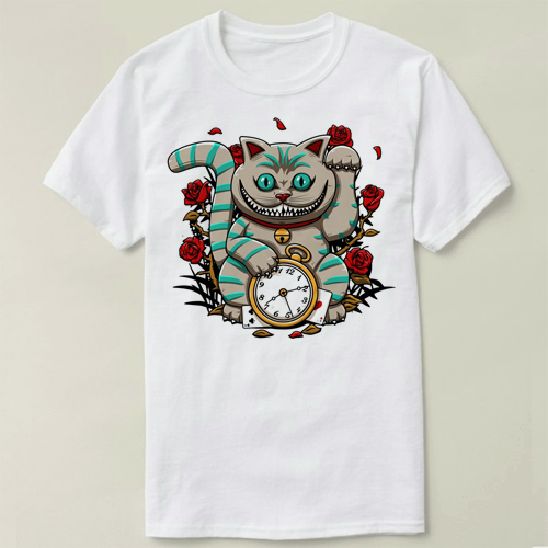 Tim Burton蒂姆伯顿 Cheshire maneki定制 Tee T-Shirt T恤