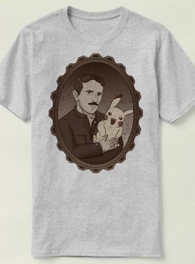 pikachu 皮卡丘 Teslas 特斯拉 上衣 Science tee  T-Shirt T恤