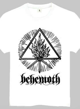 Behemoth T-shirt 白色短袖 波兰黑金属乐队 T恤 欧美潮流T恤
