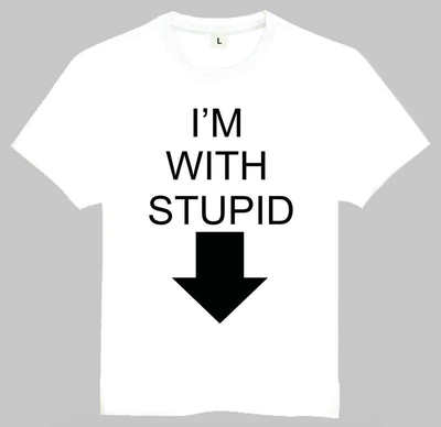 I'm with stupid T-shirt 破产姐妹 麦克斯 T恤 经典白色max T恤