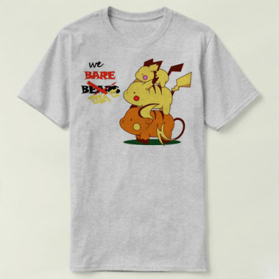 We Bare Bears 咱们裸熊 pickchu皮卡丘 半袖成人Tee T-Shirt T恤