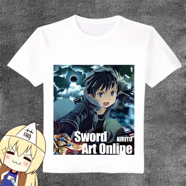 刀剑神域 Sword Art Online 桐人 桐子 动漫T恤 二次元周边衣服