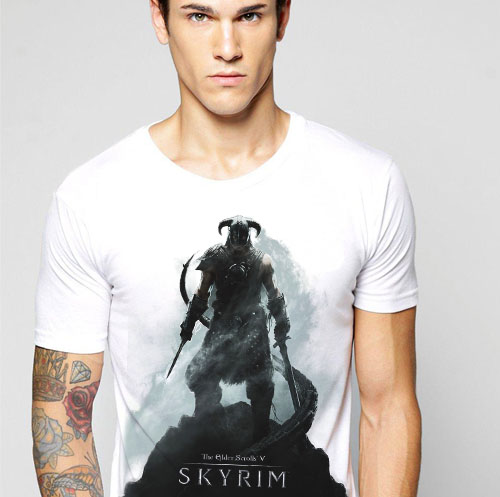 Elder Scrolls SKYRIM上古卷轴5天际T-Shirt成人T恤定制圆领半袖1