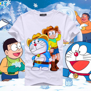 哆啦A梦 牛仔野比大雄钢铁侠海绵宝宝百变多款COS睡衣短袖T恤半袖