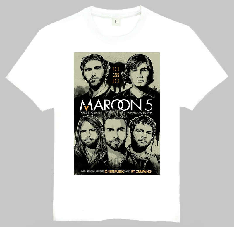 T-shirtMaroon魔力5红短袖牛臣仕