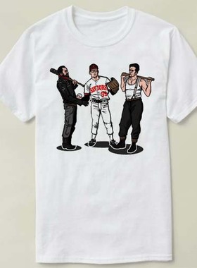 BASEBALL NEGAN walking dead行尸走肉圆领半袖上衣Tee Shirt T恤