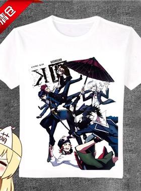 K 伊佐那社 夜刀神狗朗 八田美咲 动漫T恤 休闲白T 宽松痛T 上衣