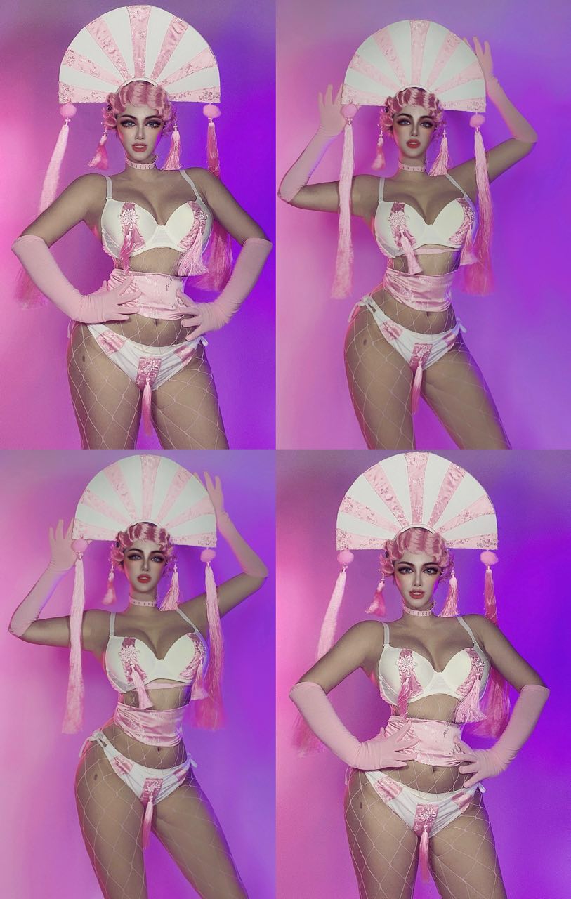 莎莎家0812七夕情人节夜店酒吧电音节派对粉色中国风演出服