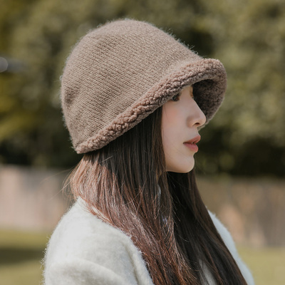 HONDAR羊毛保暖针织包头帽盆帽