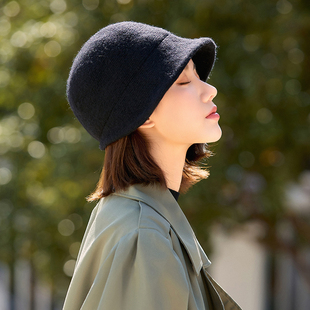 宏达 渔夫帽羊毛呢盆帽韩版秋冬保暖时尚百搭毛线针织水桶帽子女