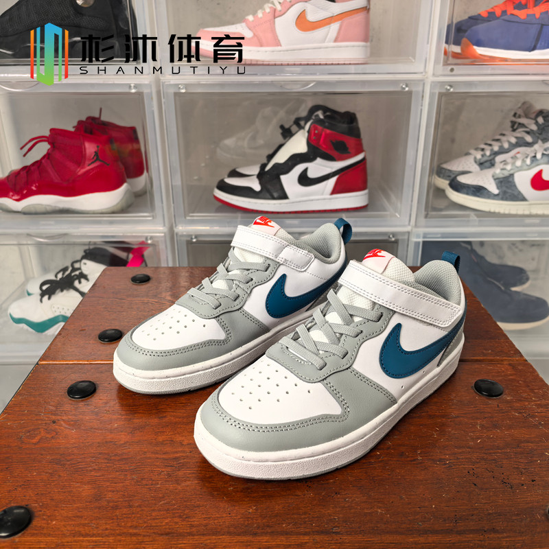 耐克Nike Court 男女儿童魔术贴休闲耐磨舒适运动板鞋BQ5451-117