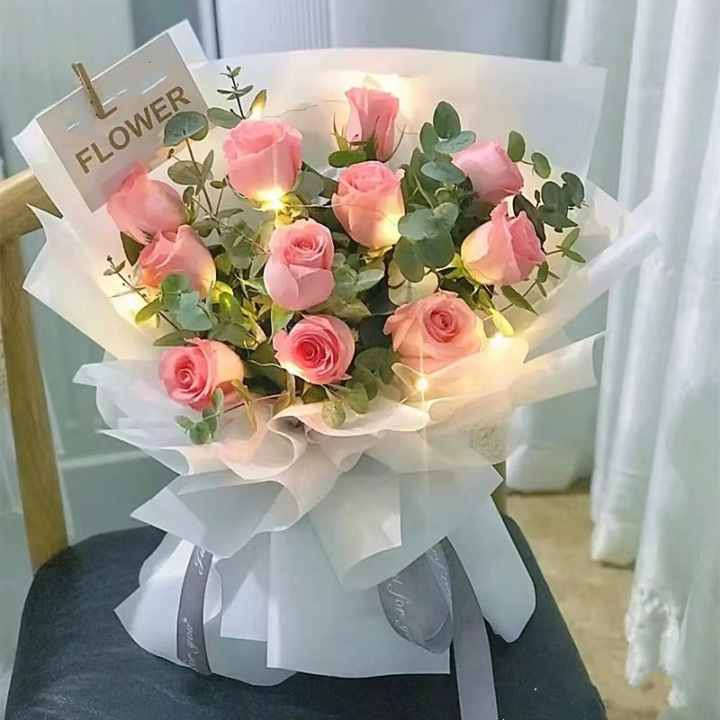 女友生日19朵粉玫瑰鲜花韶关市始兴县仁化翁源乳源新丰店同城速递