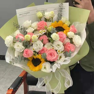 长辈生日11朵混搭鲜花束东营市河口利津垦利广饶县店同城配送妈妈