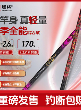 猛将钢刀28调超轻小综合竿四季全能超硬鱼竿鲫鱼杆鲤鱼竿手杆