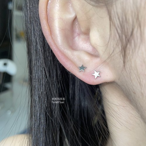 钛钢y2k男女同款星星耳钉