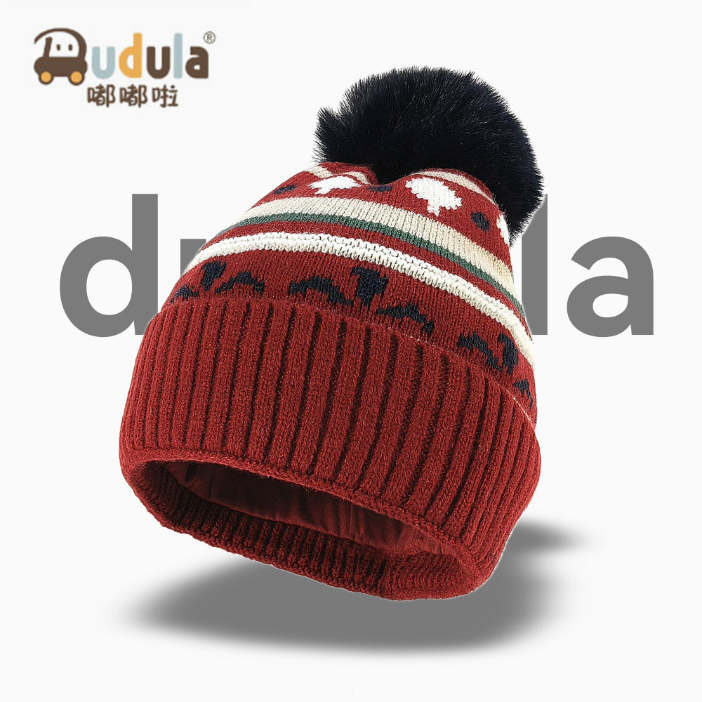 儿童冬季毛线帽子宝宝纯棉里衬