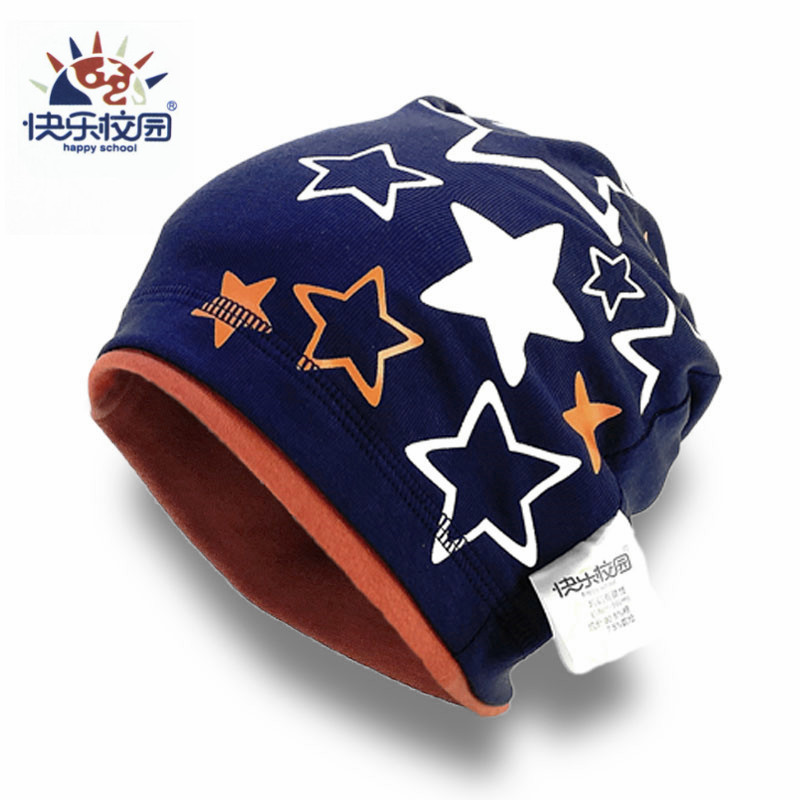 儿童堆堆帽子男童双层纯棉帽中大童学生薄款睡帽百搭帽大码套头帽