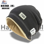 针织双层 休闲户外堆堆帽潮酷大童大码 春秋薄款 棉质包头帽男女时尚