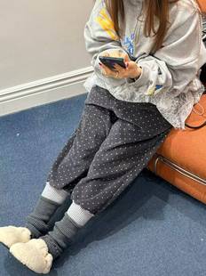 毛绒拼接洋气休闲运动裤 2ND 东大门冬 现货2025年韩国