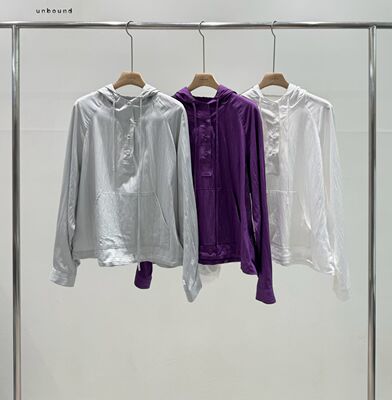 韩国UNBOUND东大门26春新款宽松薄款系扣半开领连帽外套