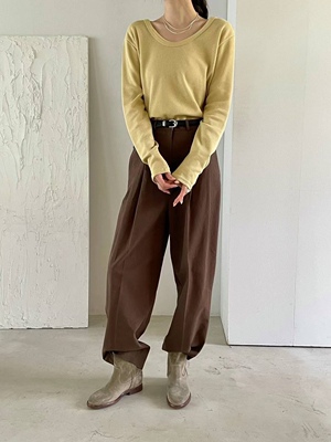 现货 atmosphere韩国东大门2023秋气质简约时髦感大领长袖T恤