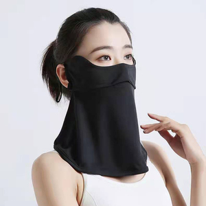 长款防晒口罩遮脖子防紫外线女开车冰丝面罩全脸一体护颈面纱骑行