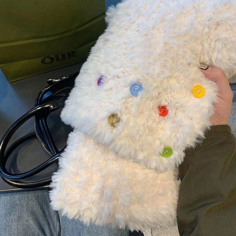 围巾手工diy编织毛线手织女生冬季仿兔毛皮草线送男友女朋友礼物