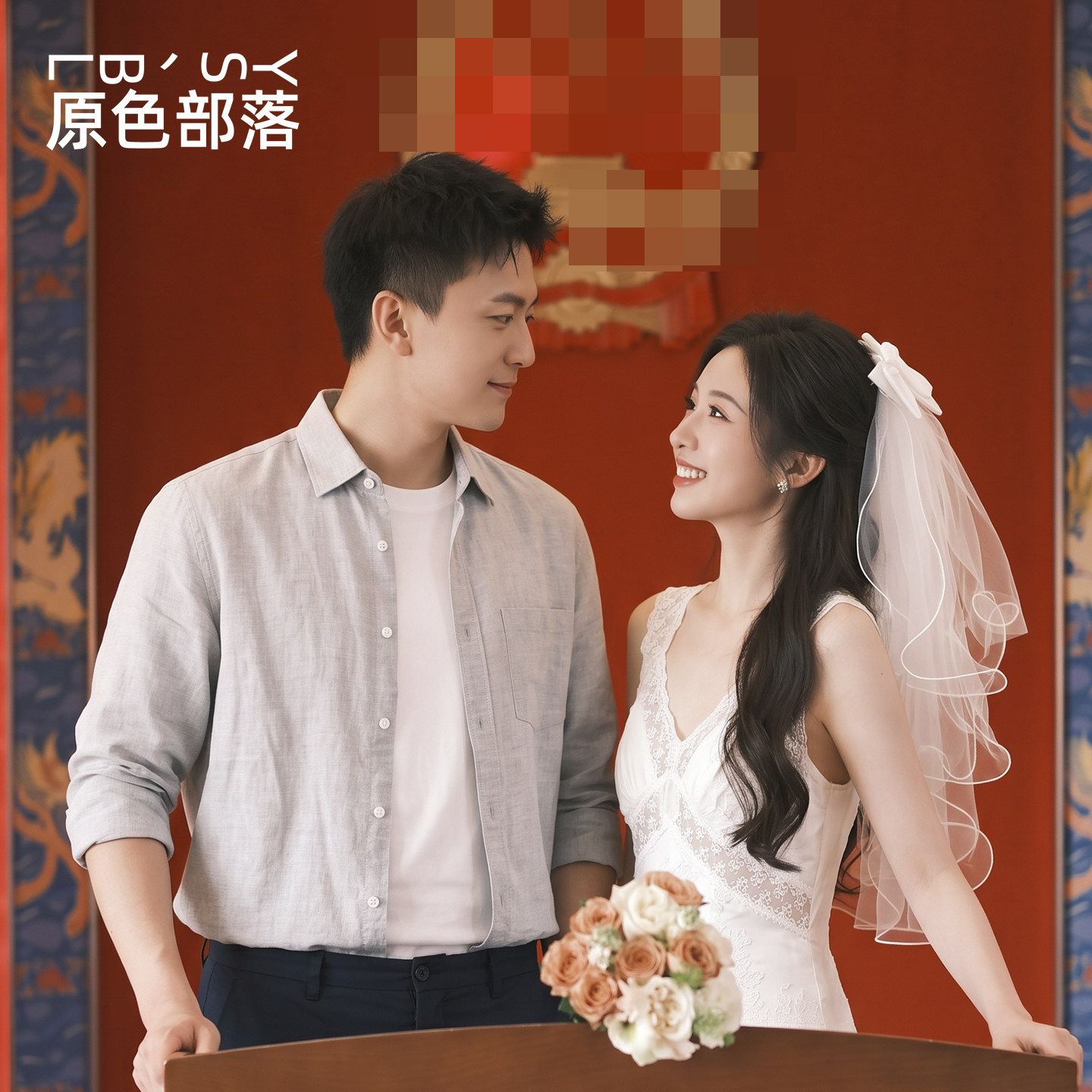 求婚头纱领证高级感婚纱拍照道具图片