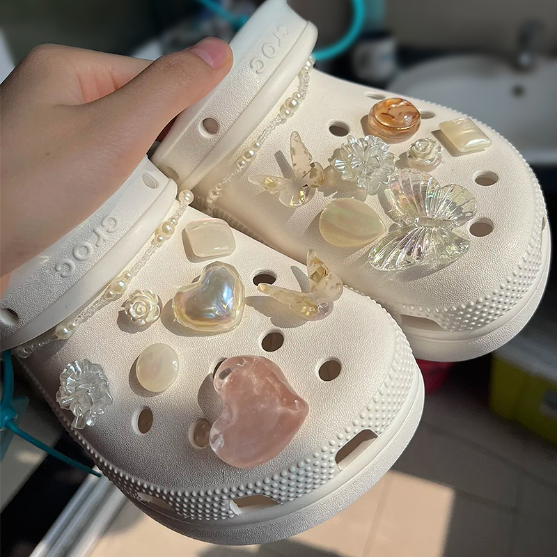 仙女蝴蝶鞋花装饰扣高级感diy