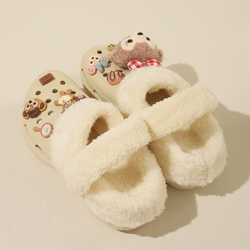 鞋带套毛绒保暖装饰后跟带加厚